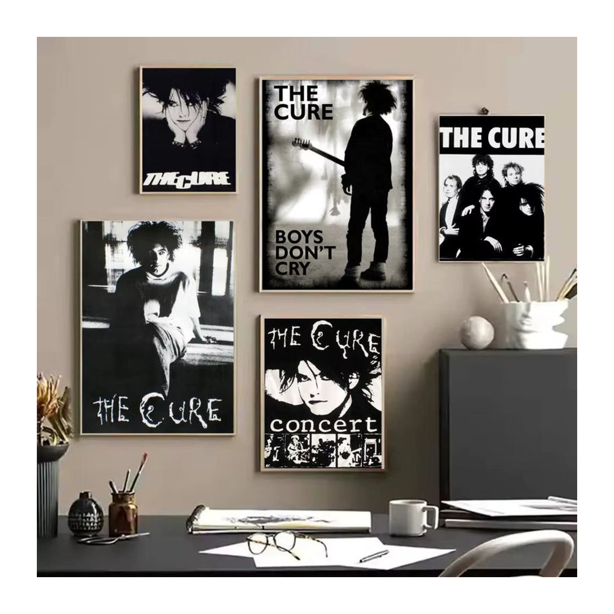 C-Cure Band Poster-Aufkleber in Schwarz, wasserfeste Wandkunst aus Papier für Schlafzimmer und Wohnzimmer, B/H: 20 x 15 cm - Bild 2