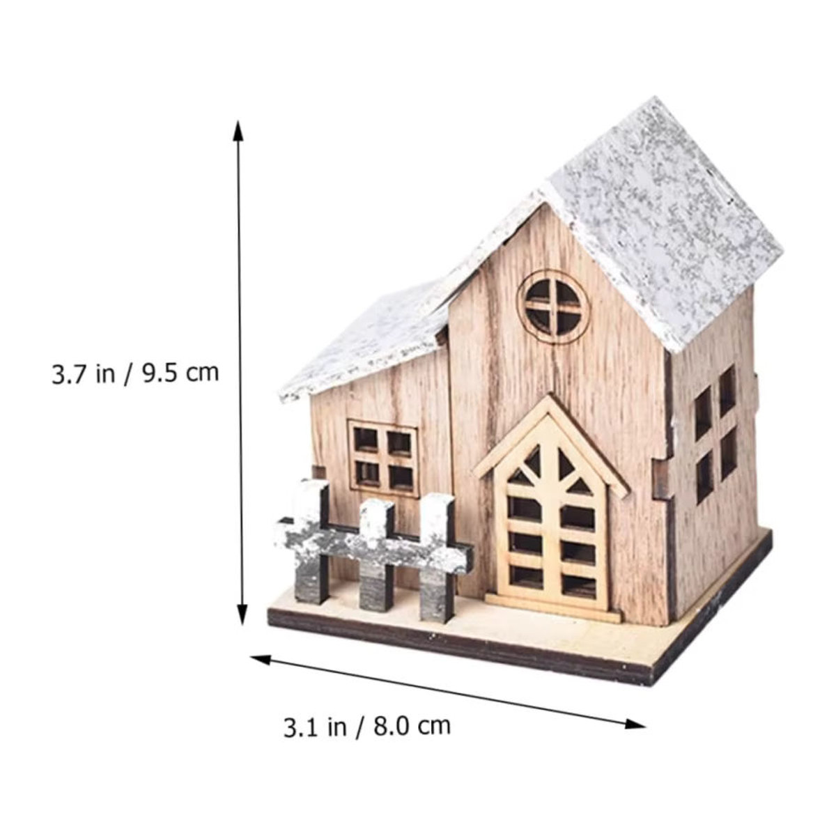 Cabilock Weihnachtsdekoration Rustikale Holzhütte in Braun als Tischornament - Bild 2