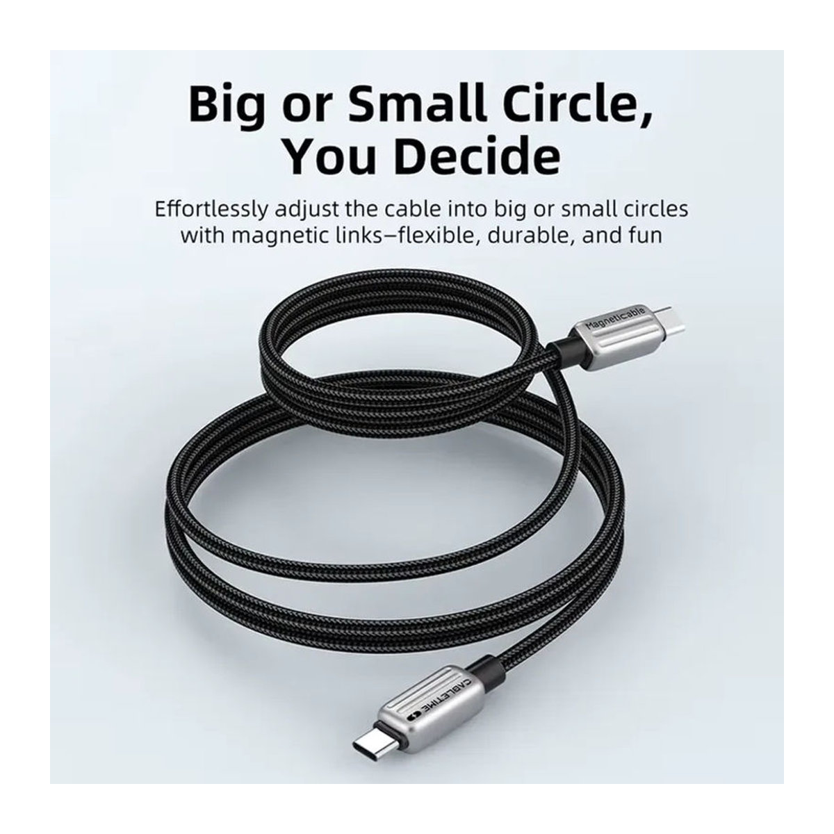 CABLETIME Magnetisches USB-C auf USB-C Ladekabel PD 240W PD3.1 Schnellladekabel für iPhone 16/15 und iPad in Schwarz und Orange - Bild 4