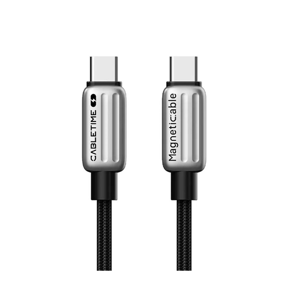 CABLETIME Magnetisches USB-C auf USB-C Ladekabel PD 240W PD3.1 Schnellladekabel für iPhone 16/15 und iPad in Schwarz und Orange - Bild 6
