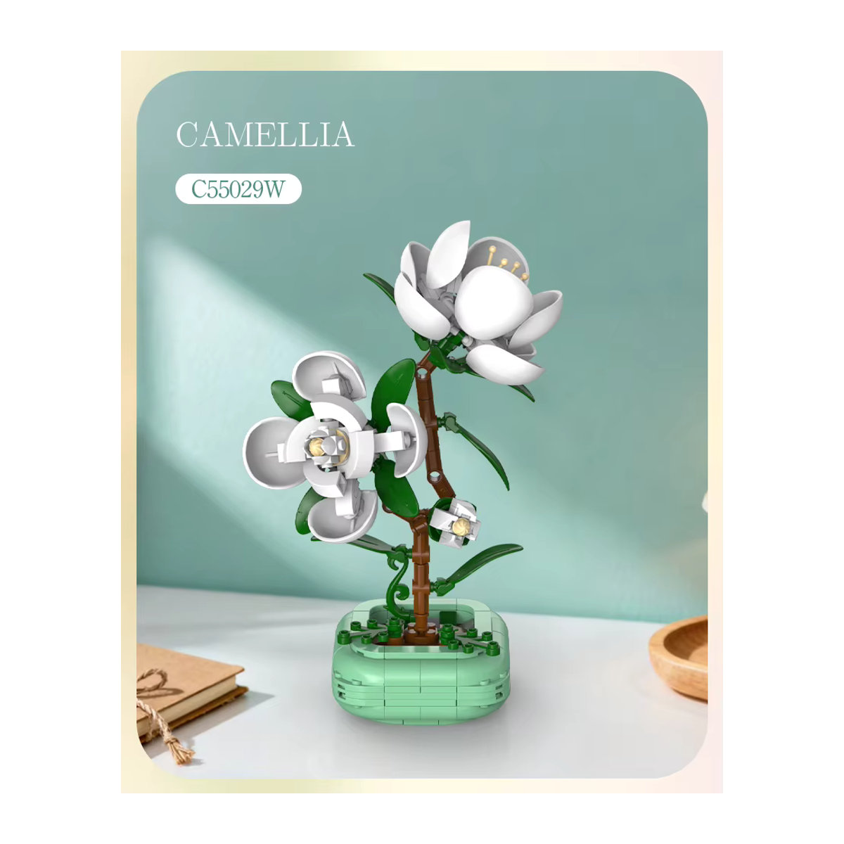 CADA Flower Bonsai Bausteine Mehrfarbige Künstliche Pflanze aus Kunststoff als Ästhetische Blumendekoration - Bild 4
