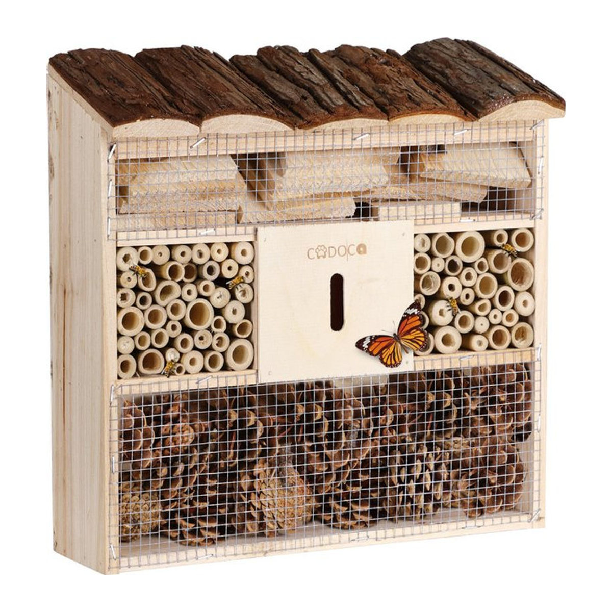 Cadoca Insektenhotel Nistkasten aus Holz und Bambus in Braun, B/T/H: 30,5 x 9,5 x 31 cm - Bild 1