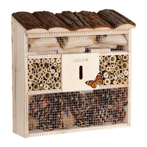 Cadoca Insektenhotel Nistkasten aus Holz und Bambus in Braun, B/T/H: 30,5 x 9,5 x 31 cm