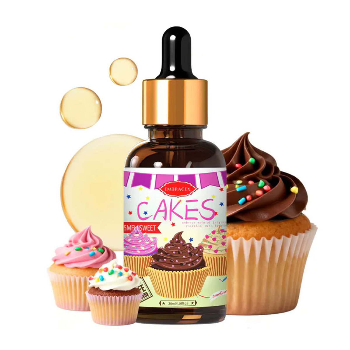 Cakes Essential Oil Floral Duft für Aromatherapie und DIY-Projekte, 30 ml, braunes Glas - Bild 6