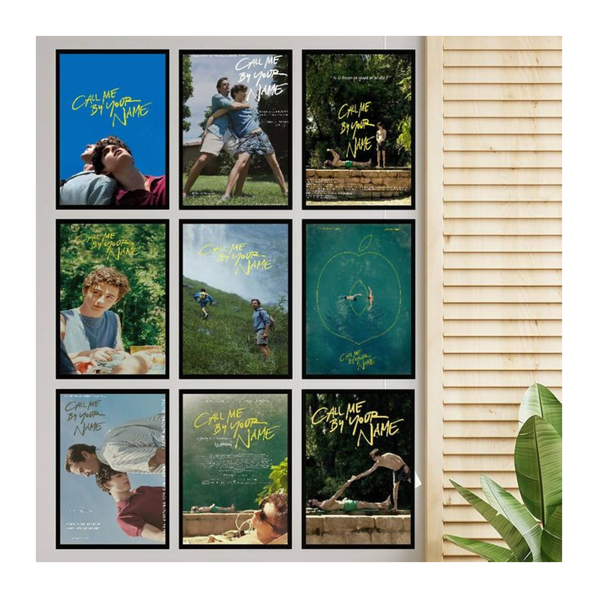 Call Me By Your Name Vintage-Poster als mehrfarbiger Wandaufkleber aus Papier in Hochformat - Bild 1