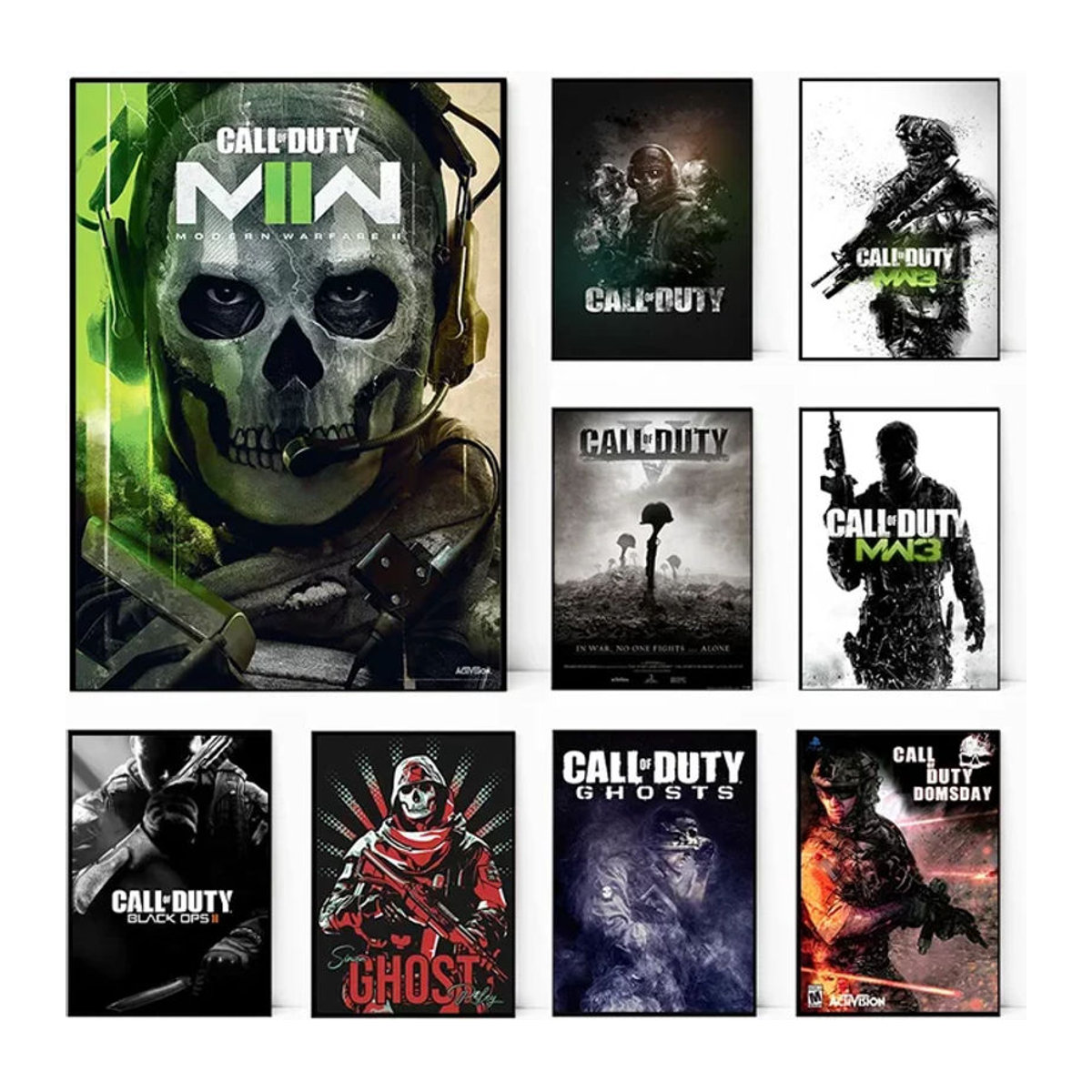 Call of Duty Leinwandposter von Potdemiel, mehrfarbiges Porträt als Wandkunst für dein Wohnzimmer, Hochformat und rahmenlos - Bild 1
