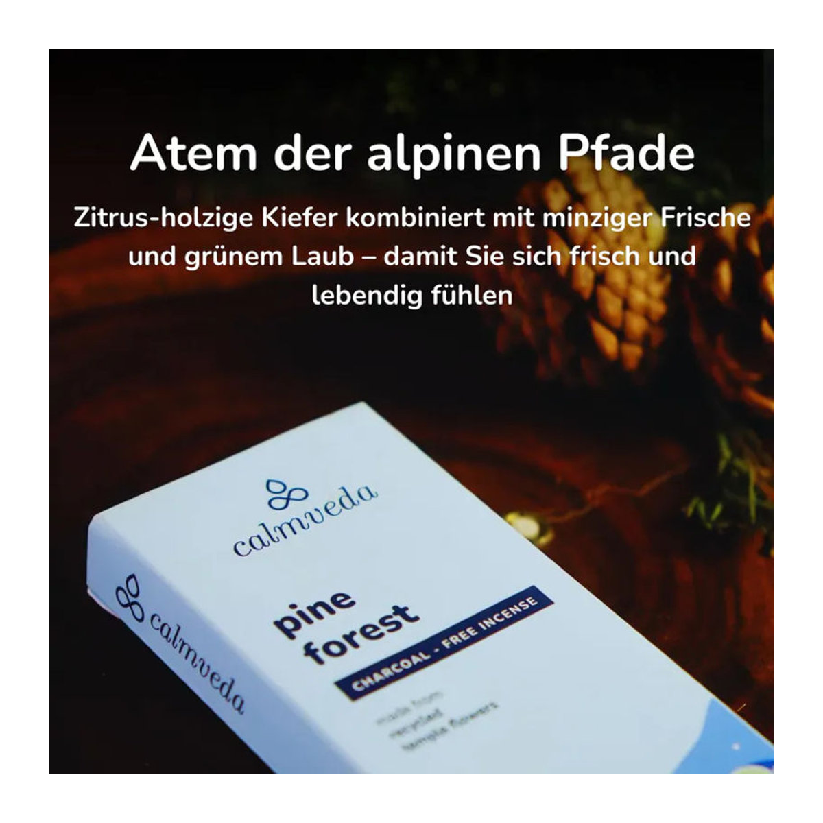 CALMVEDA Pinienkiefern Räucherstäbchen mit holzigem Duft, 80 Stück - Bild 3