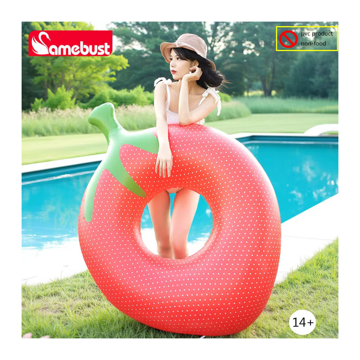 Camebust Aufblasbare Erdbeer-Wasserlounge als schwimmendes Schwimmbecken für deine Partydekoration - Bild 2