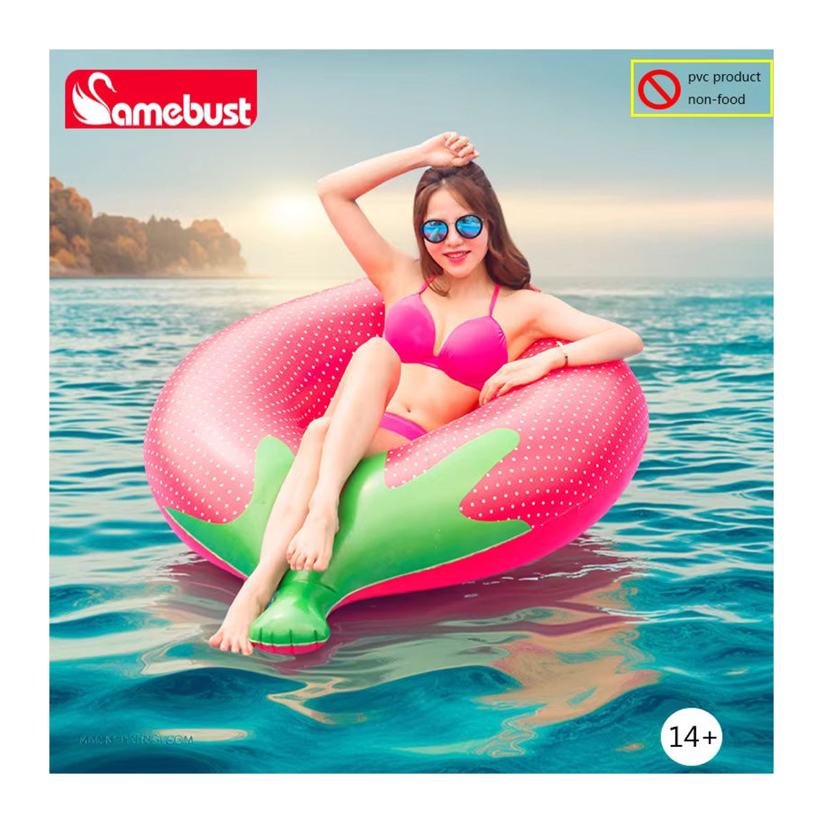 Camebust Aufblasbare Erdbeer-Wasserlounge als schwimmendes Schwimmbecken für deine Partydekoration - Bild 5