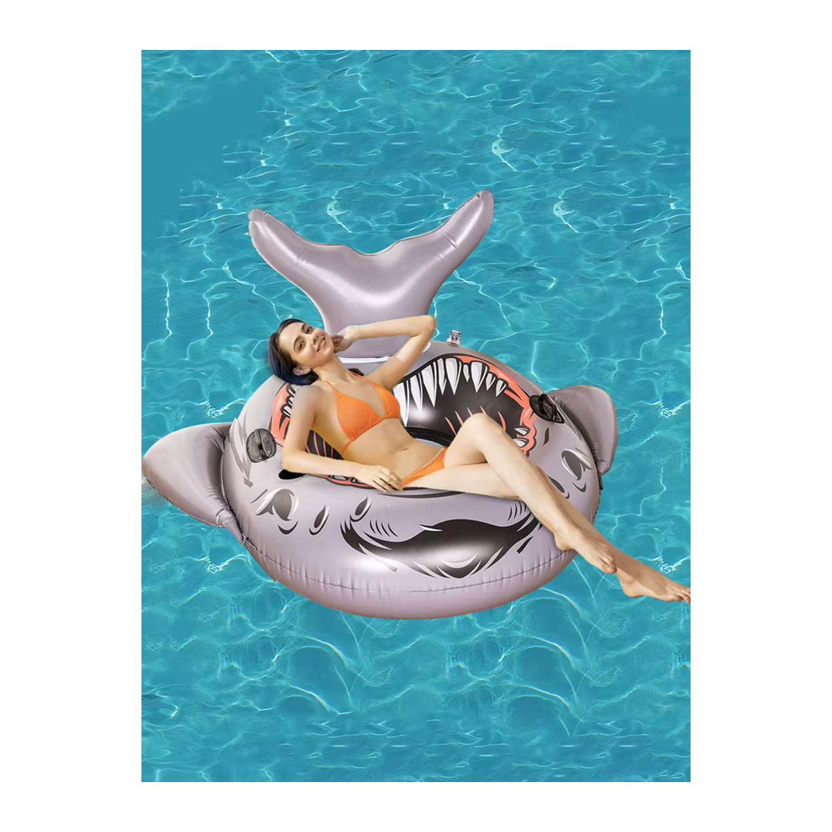 Camebust Aufblasbare Hai Schwimmmatratze aus PVC für Pool und Schwimmbad - Bild 6