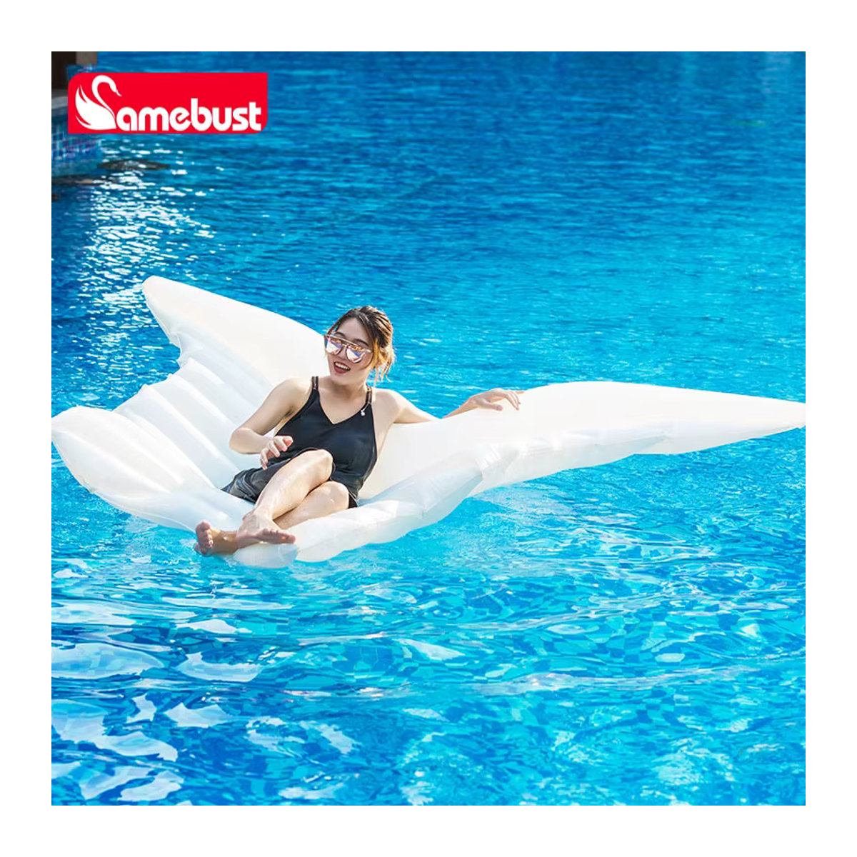 Camebust Aufblasbare Pool Schwimmmatte mit Schmetterlingsflügeln aus PVC in Engel-Design - Bild 2