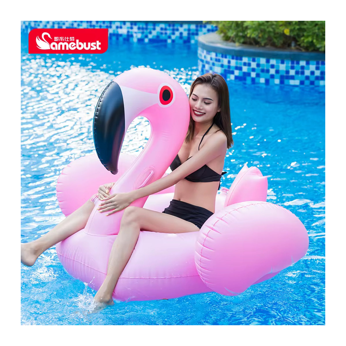 Camebust Aufblasbarer Flamingo Schwimmreifen für den Pool als Pool Floats Flamingo Rider Wasserspielzeug und Partydekoration - Bild 3