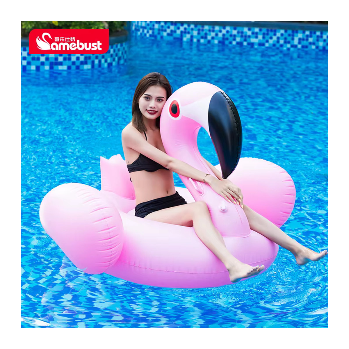 Camebust Aufblasbarer Flamingo Schwimmreifen für den Pool als Pool Floats Flamingo Rider Wasserspielzeug und Partydekoration - Bild 4
