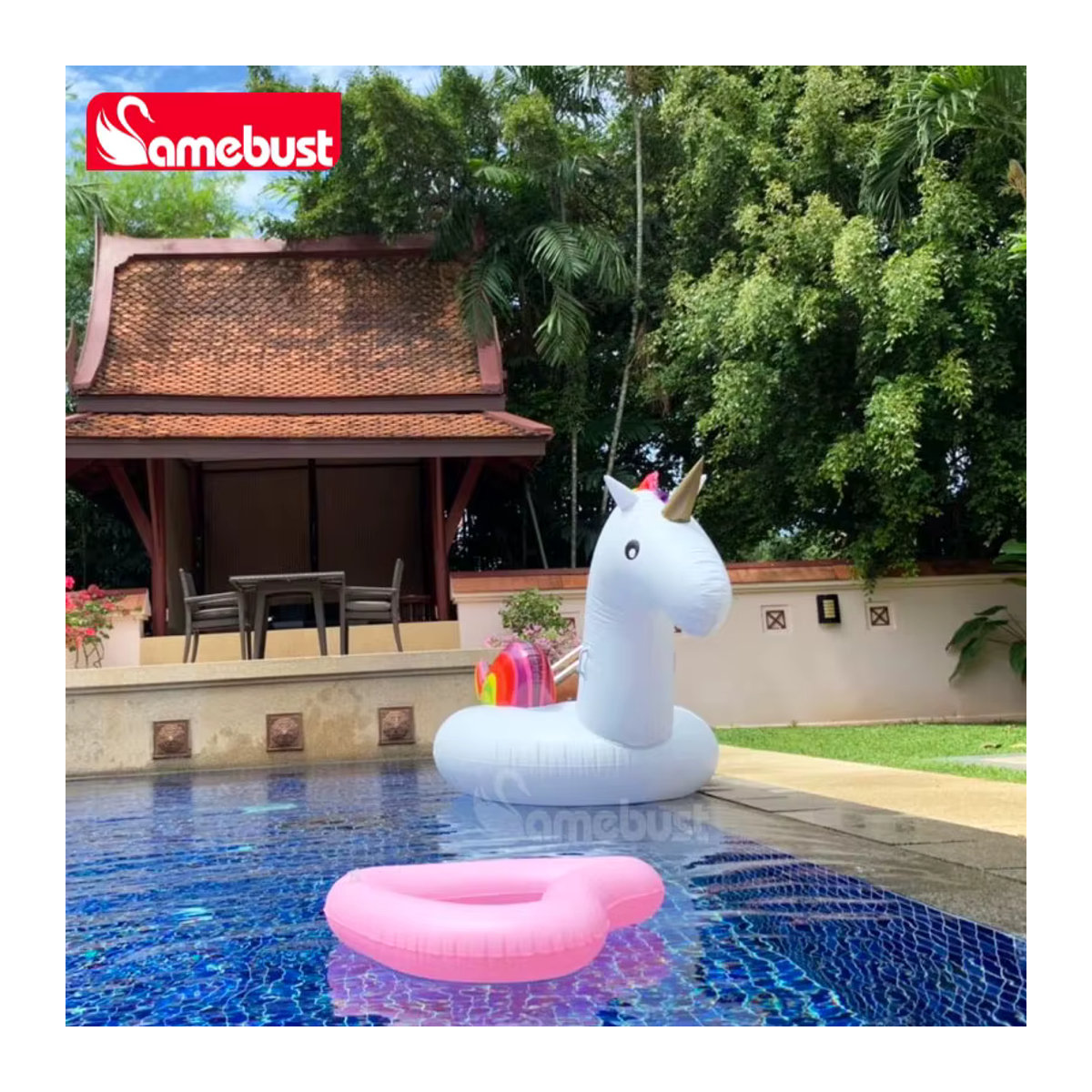 Camebust Aufblasbares Einhorn Schwimmtier als schwimmende Wasser Lounge für Pool und Party - Bild 2