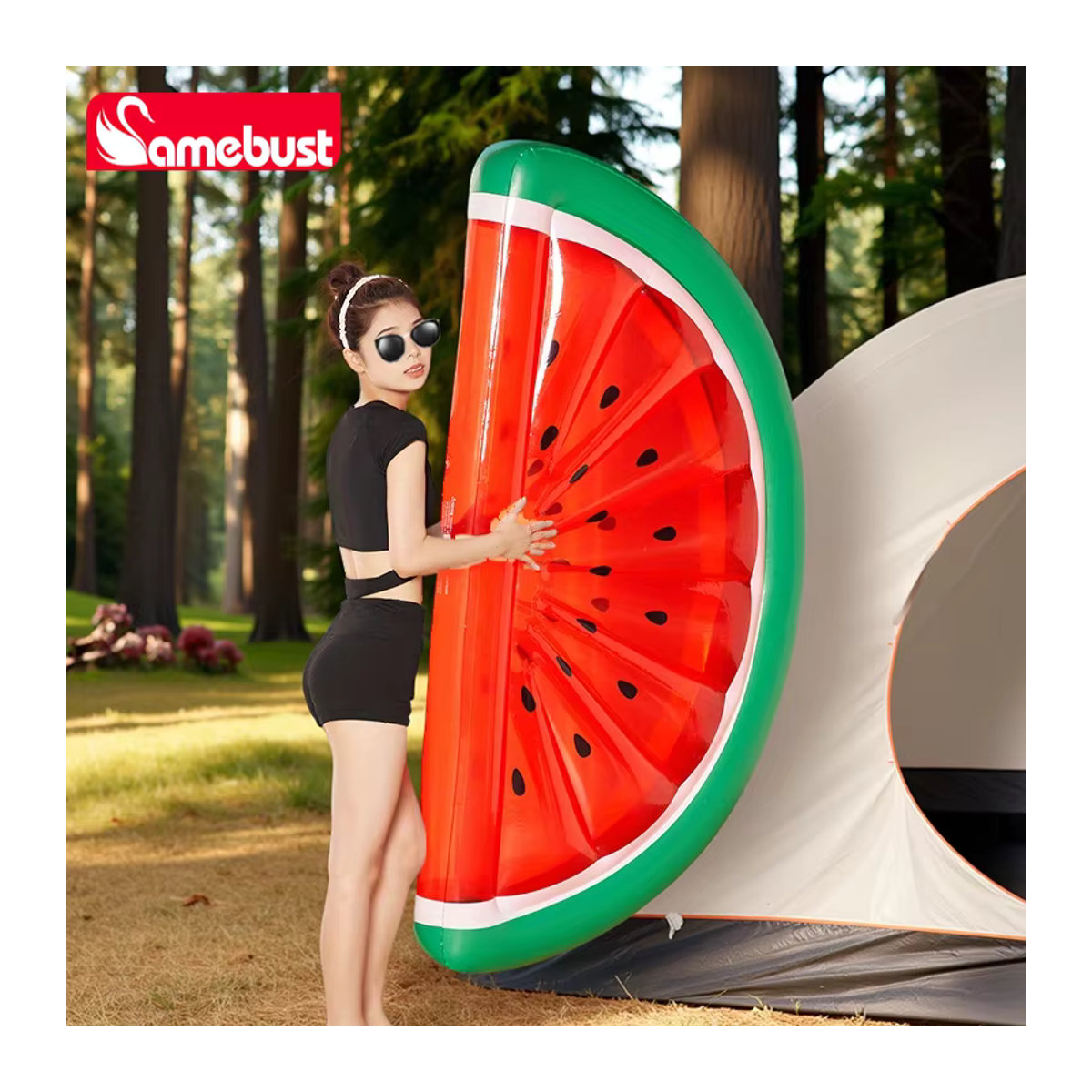 Camebust Water aufblasbarer Wassermelonen-Schwimmreifen für den Außenbereich - Bild 4