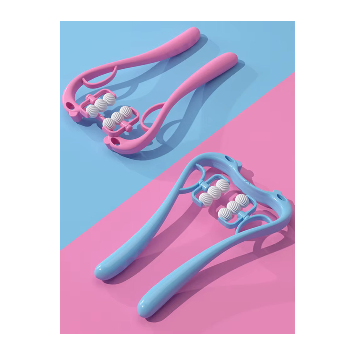 CAMMUO Multifunktionales Nackenmassagegerät mit sechs Rädern zur Linderung von Müdigkeit, manuelles Zervikales Massagegerät in Rosa oder Blau - Bild 3