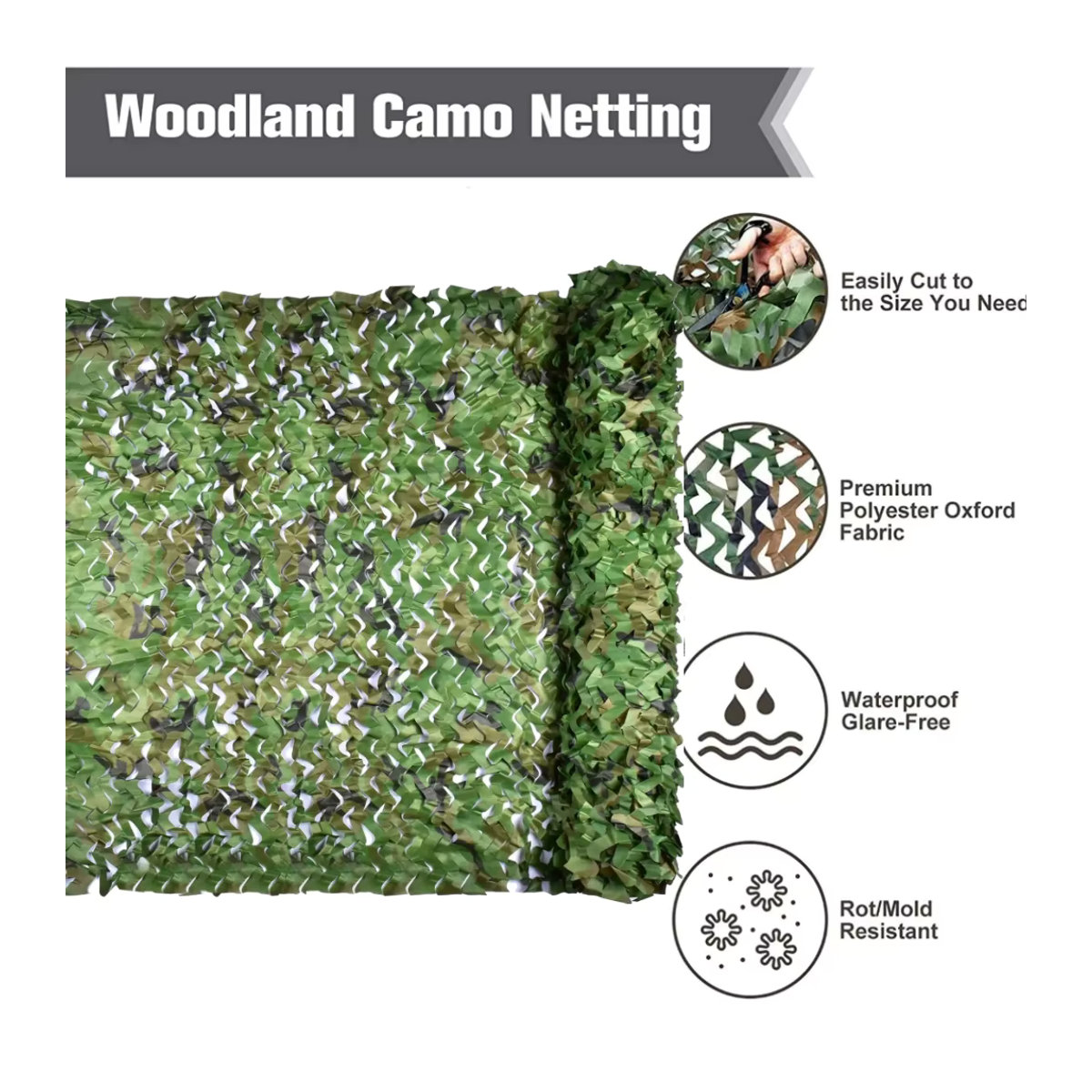 Camo Netting Camouflage Netz als Rollenware für Camping, Jagd und Sonnenschutz - Bild 2