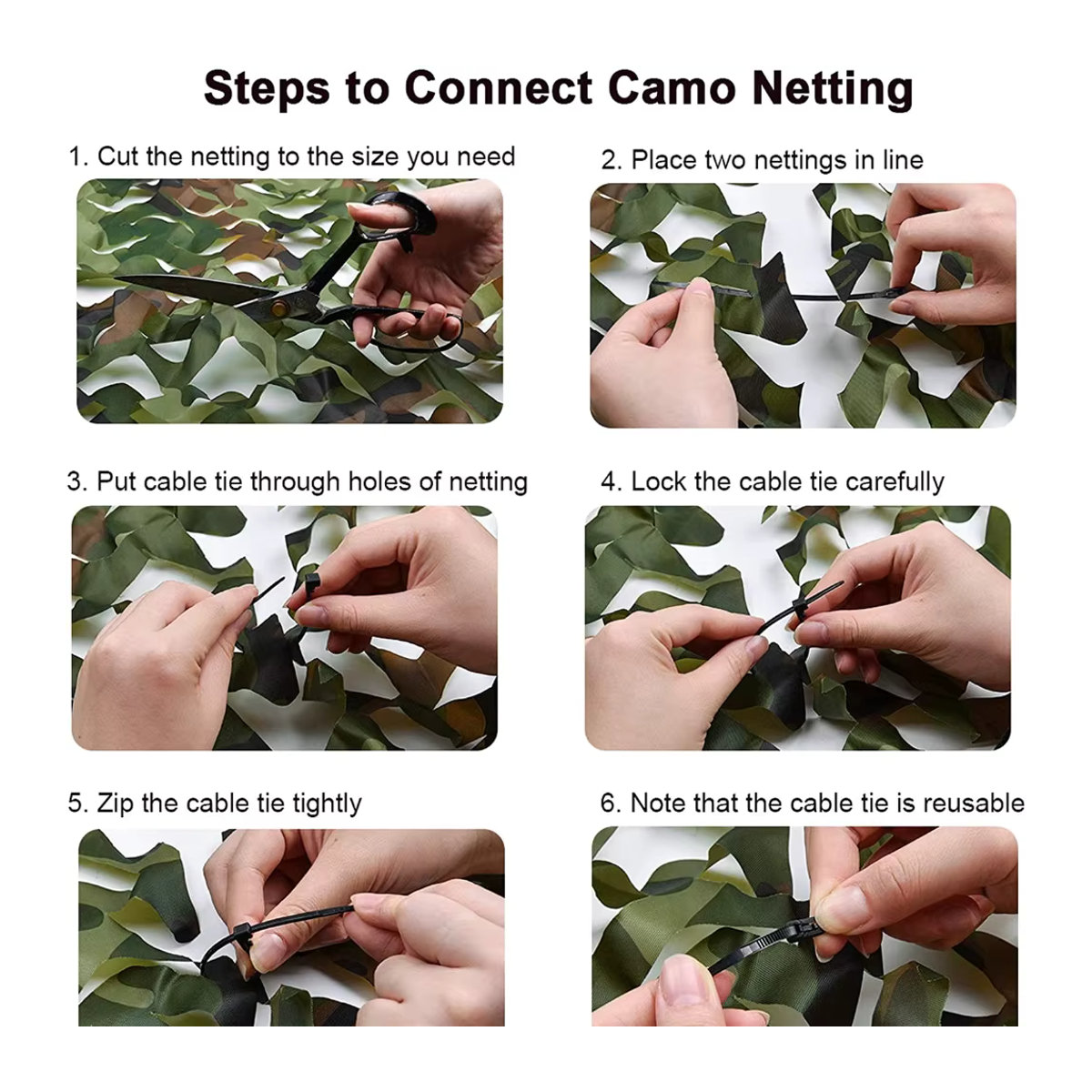 Camo Netting Camouflage Netz als Rollenware für Camping, Jagd und Sonnenschutz - Bild 3