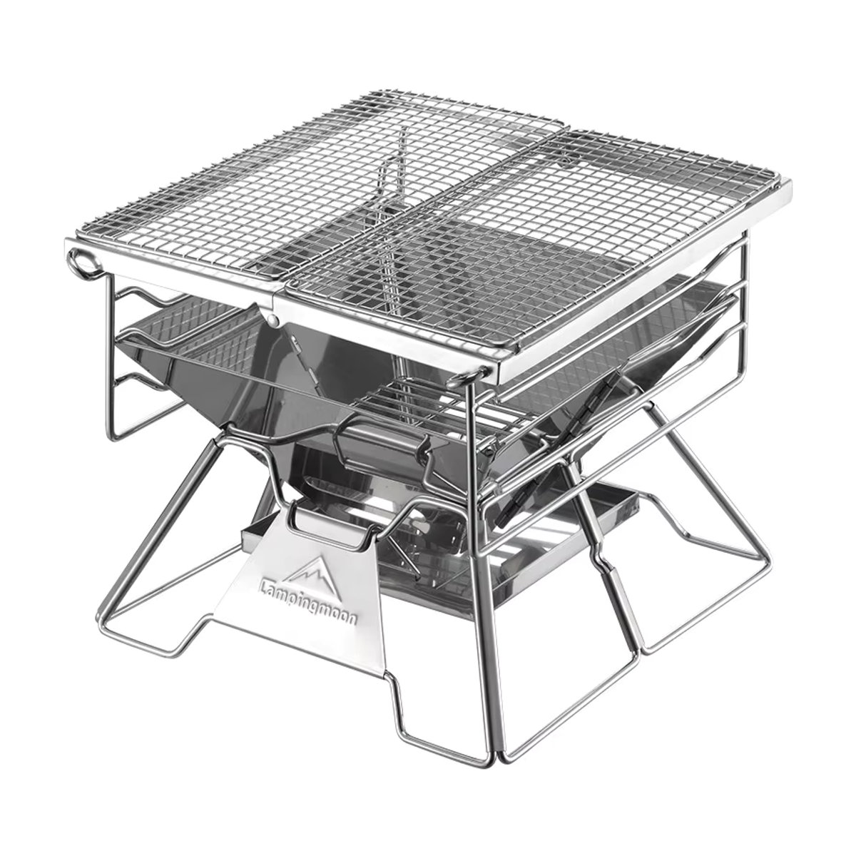 CAMPINGMOON Barbecue-Grill mit verdicktem Edelstahl-Gitter und Grillplatte aus Edelstahl 304 - Bild 2