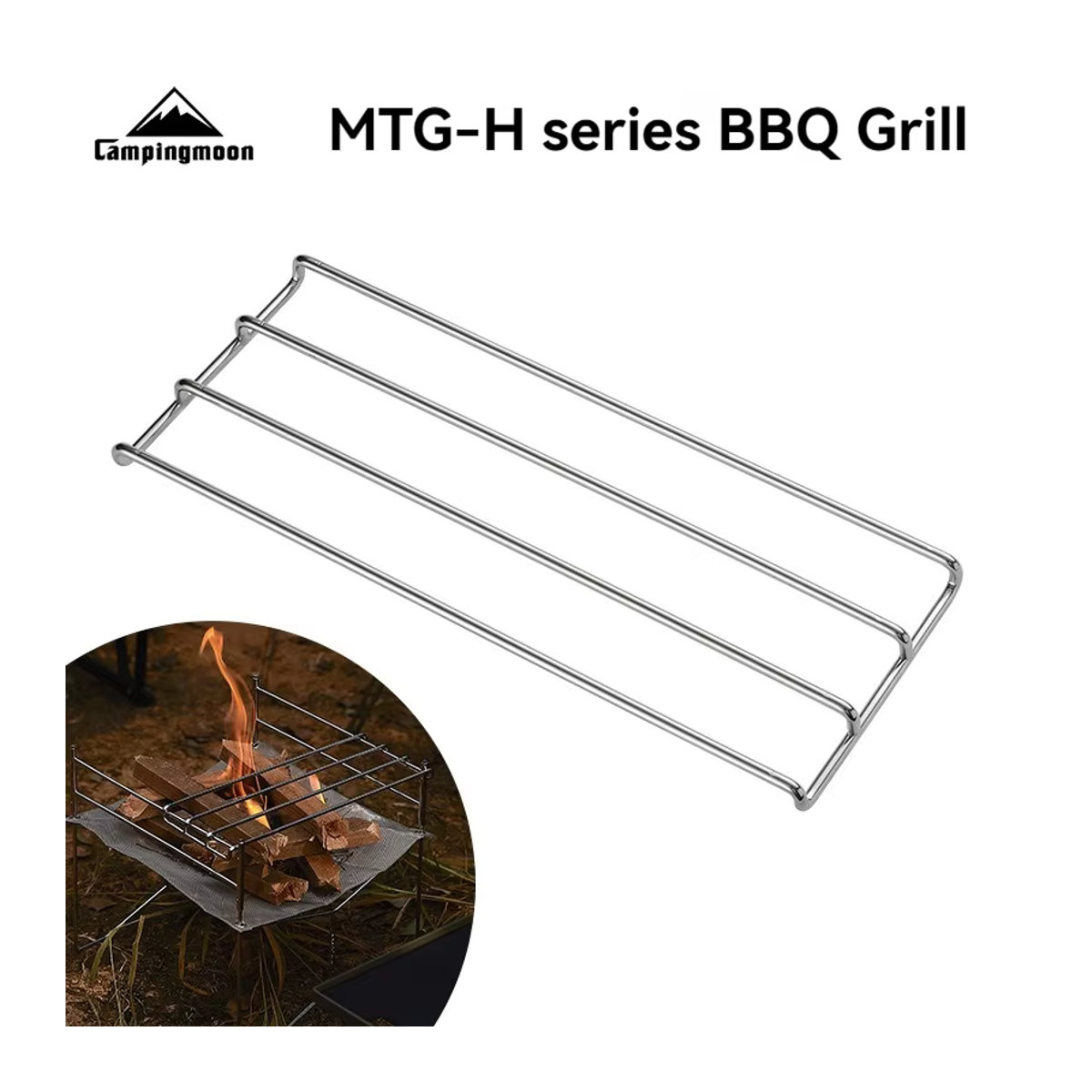 CAMPINGMOON H-Serie Grillnetz aus Edelstahl für Camping und Outdoor-Reisen - Bild 2