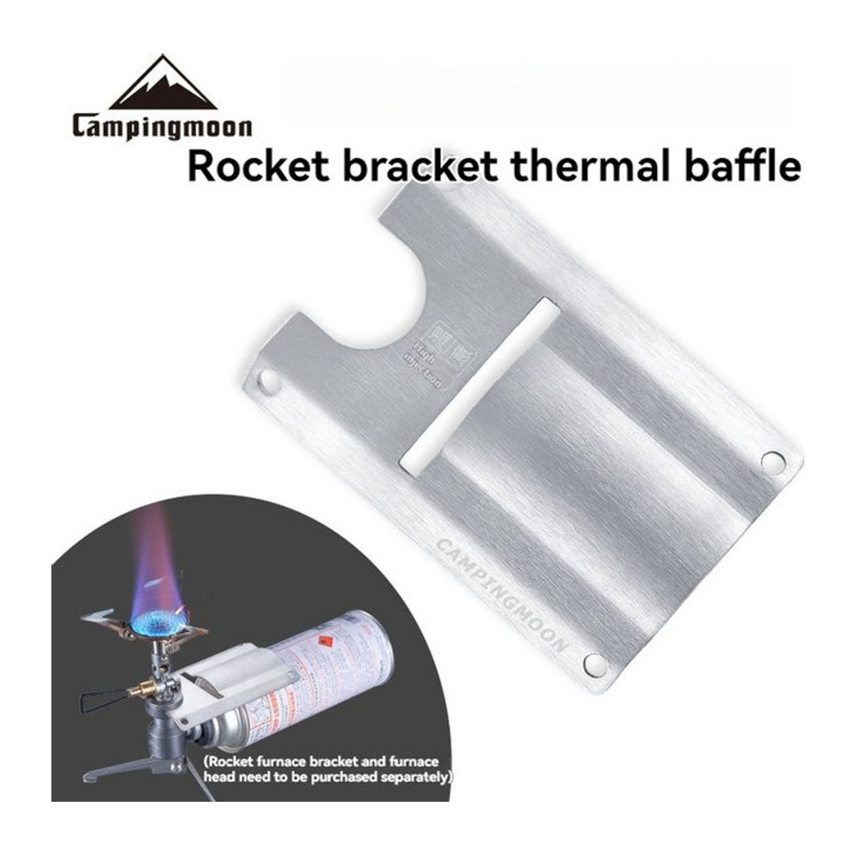 CAMPINGMOON Hitzebeständige Isolierplatte aus verdicktem Edelstahl für JCB Raketenöfen und Kassettenöfen - Bild 1