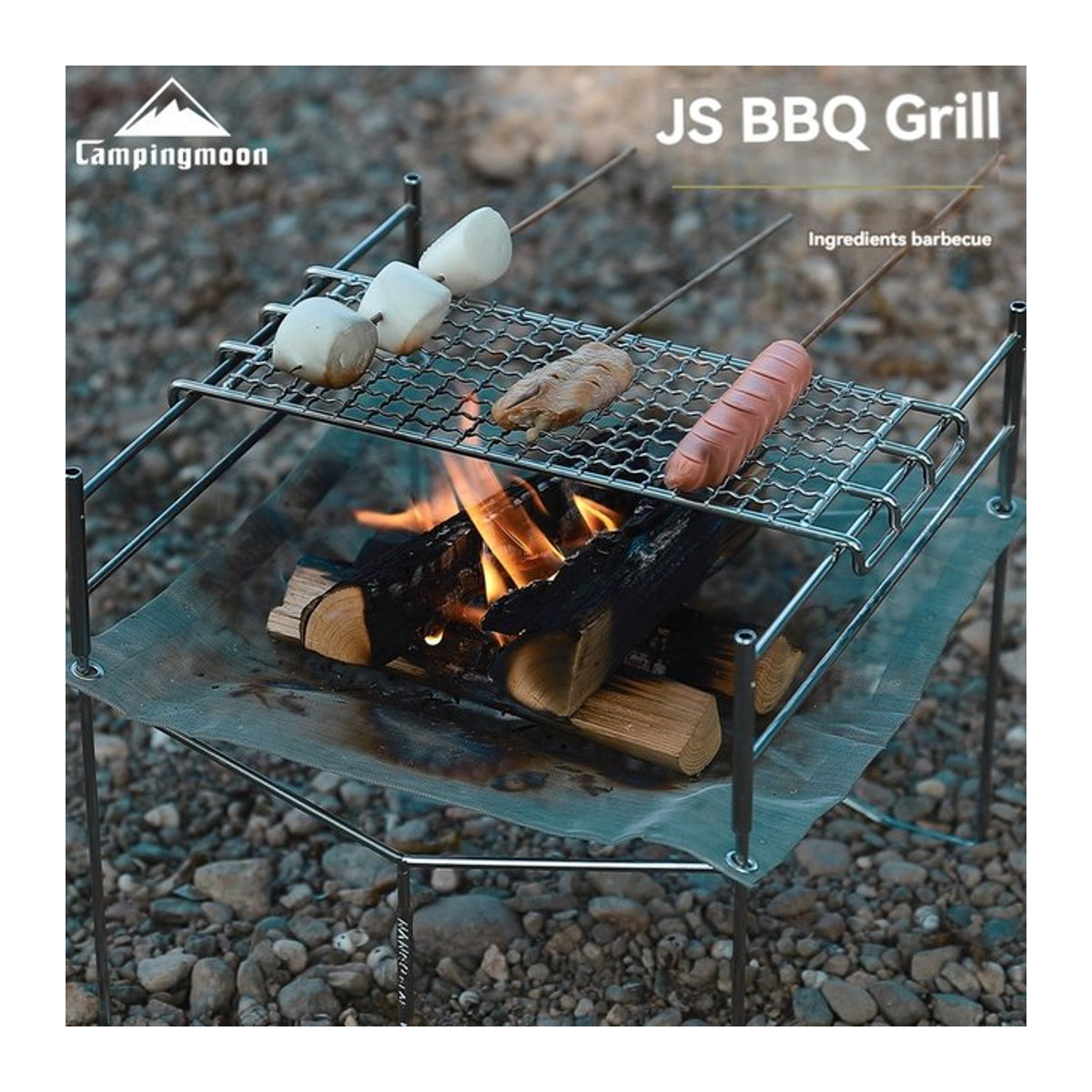 CAMPINGMOON J-Serie Grillnetz aus Edelstahl mit quadratischem Gitter für Camping und Outdoor-Reisen - Bild 1