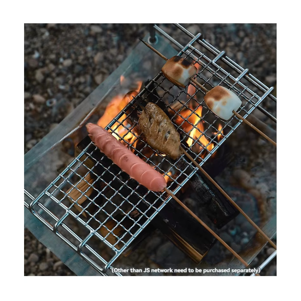 CAMPINGMOON J-Serie Grillnetz aus Edelstahl mit quadratischem Gitter für Camping und Outdoor-Reisen - Bild 2