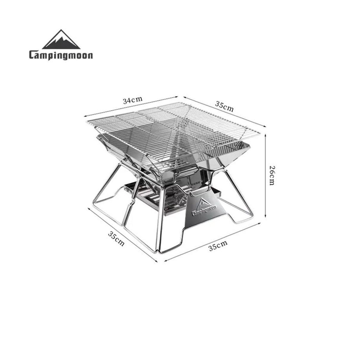 CAMPINGMOON MT-2 Woodland Tragbarer Klappbarer BBQ-Grill aus Edelstahl für Garten und Outdoor - Bild 5