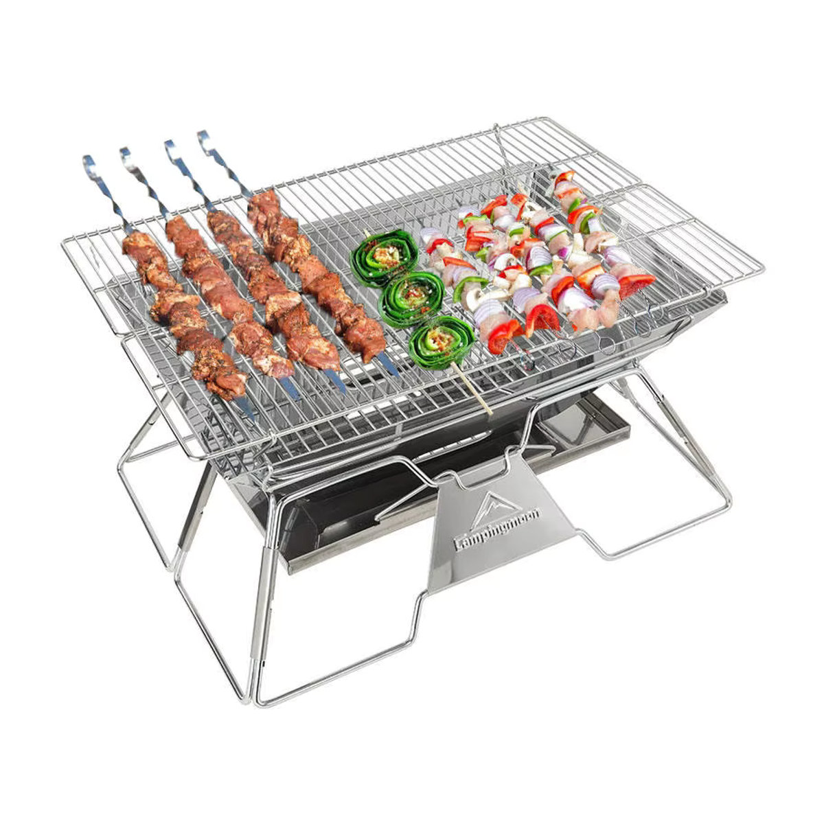 CAMPINGMOON MT-3 Tragbarer Camping-Grill aus Edelstahl faltbar für Outdoor und Barbecue - Bild 2
