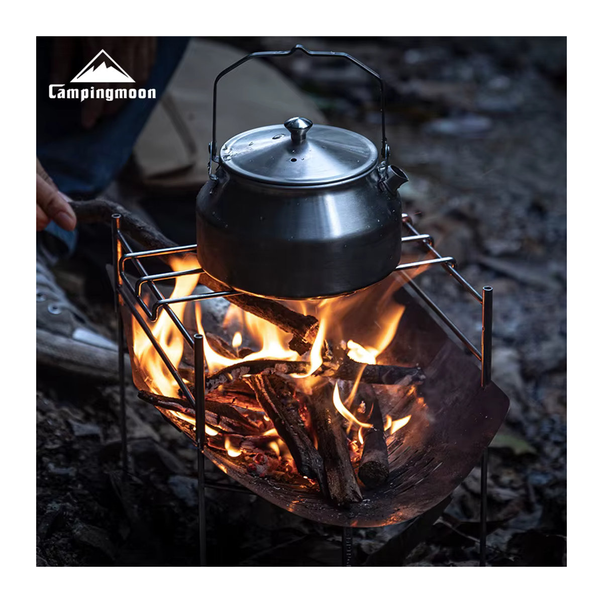 CAMPINGMOON Tragbarer Outdoor-Grillofen aus Edelstahl – Zusammenklappbarer Camping-Grill für Holz und Lagerfeuer - Bild 1