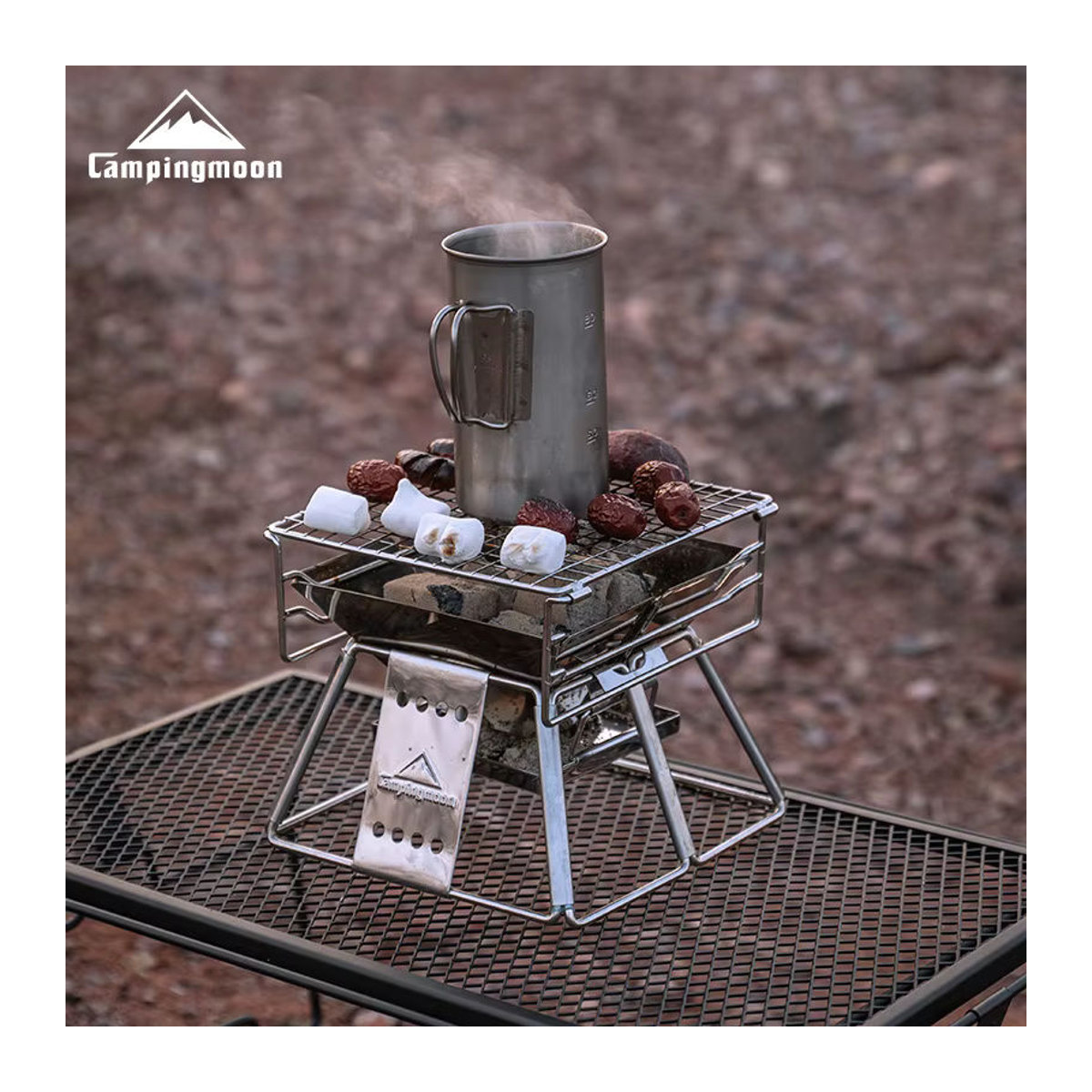 CAMPINGMOON X-MINI Holzkohlegrill aus Edelstahl für 1–2 Personen - Bild 2