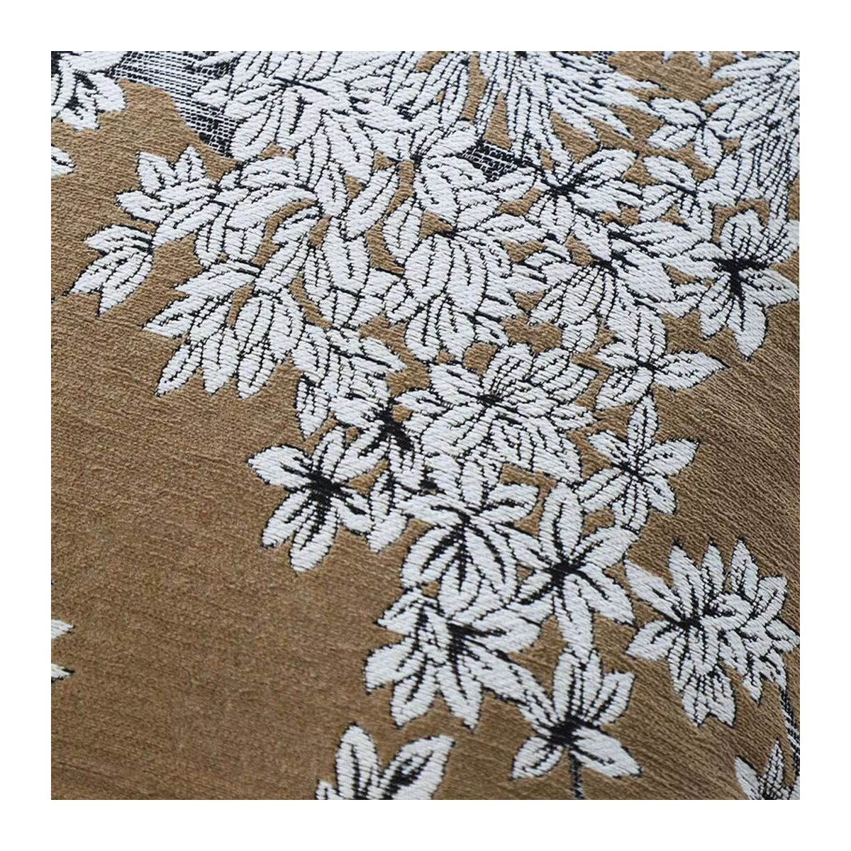 CANIRICA Blumen-Kissenbezug in Braun mit Vintage-Jacquard-Design, B/B: 45,7 x 45,7 cm - Bild 6