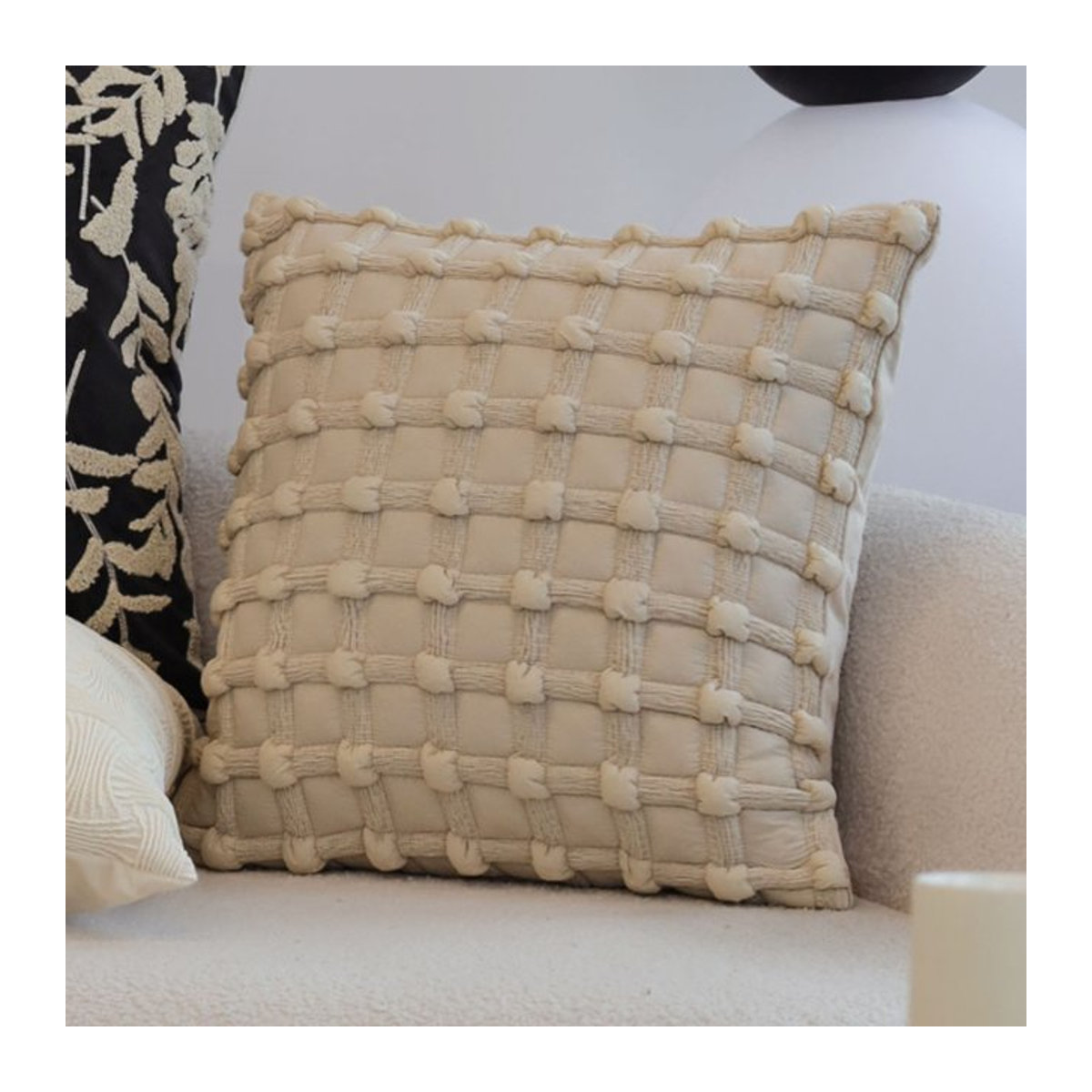 CANIRICA Dekorative Kissenbezüge im Nordic-Stil, Beige, B/B: 45 x 45 cm - Bild 1