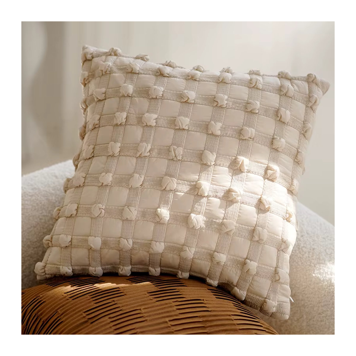 CANIRICA Dekorative Kissenbezüge im Nordic-Stil, Beige, B/B: 45 x 45 cm - Bild 3