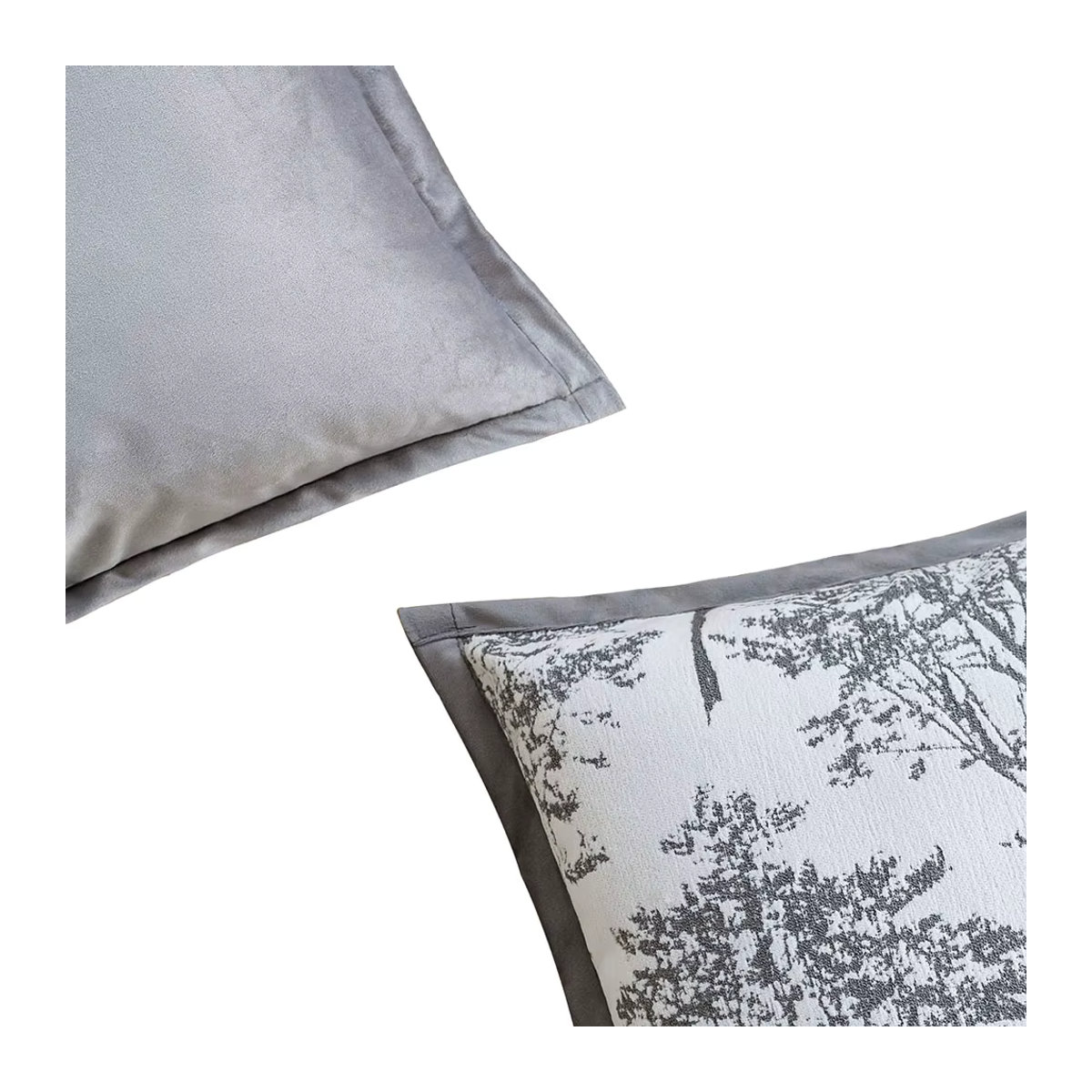 Canirica Jacquard-Kissenbezug im nordischen Stil, Grau und Weiß, B/H: 45 x 45 cm - Bild 6