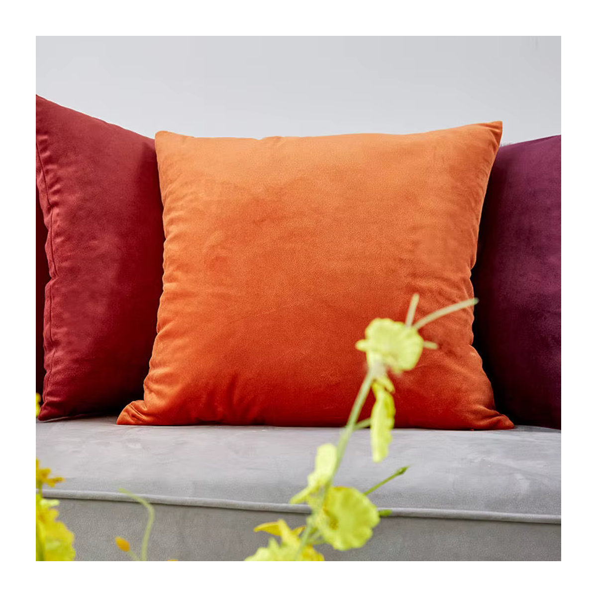 CANIRICA Kissenbezug für Sofa und Wohnzimmer in Orange, atmungsaktiv und weich - Bild 4