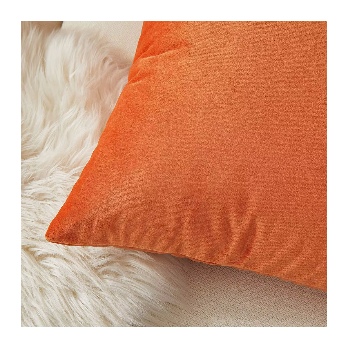 CANIRICA Kissenbezug für Sofa und Wohnzimmer in Orange, atmungsaktiv und weich - Bild 5