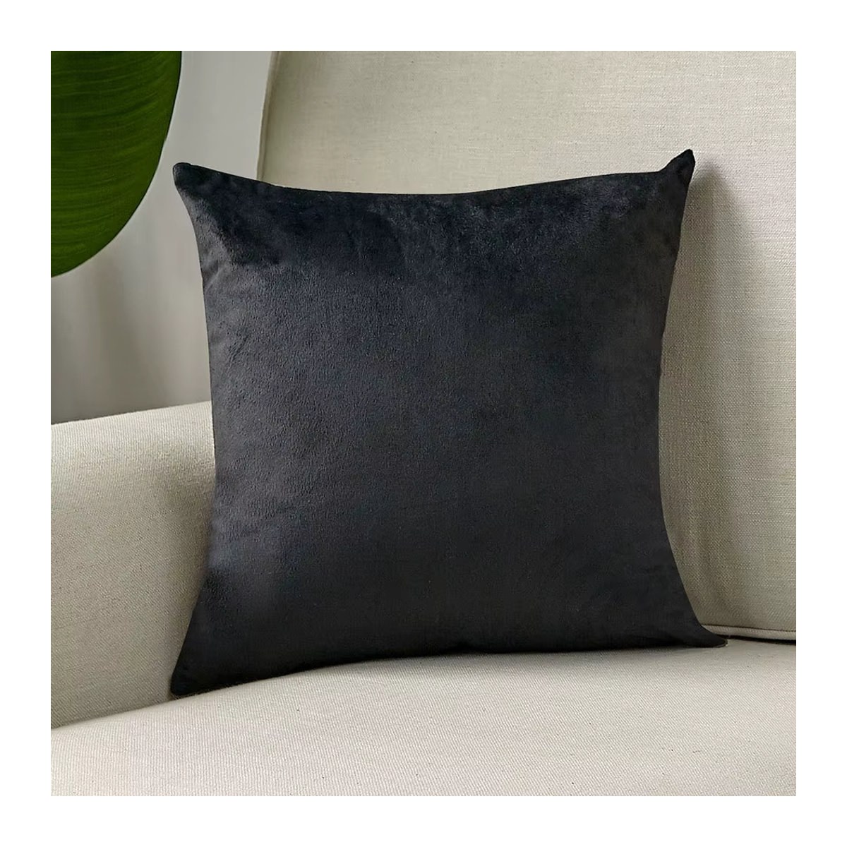 CANIRICA Samtkissenbezug für Sofa in Schwarz, 45 x 45 cm - Bild 2