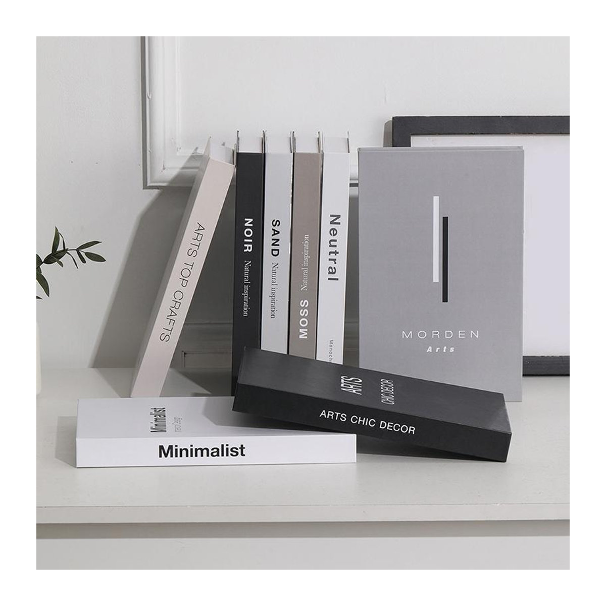Canjia Deko-Bücher im skandinavischen Stil, Weiß, B: 26,7 cm, H: 17 cm - Bild 5