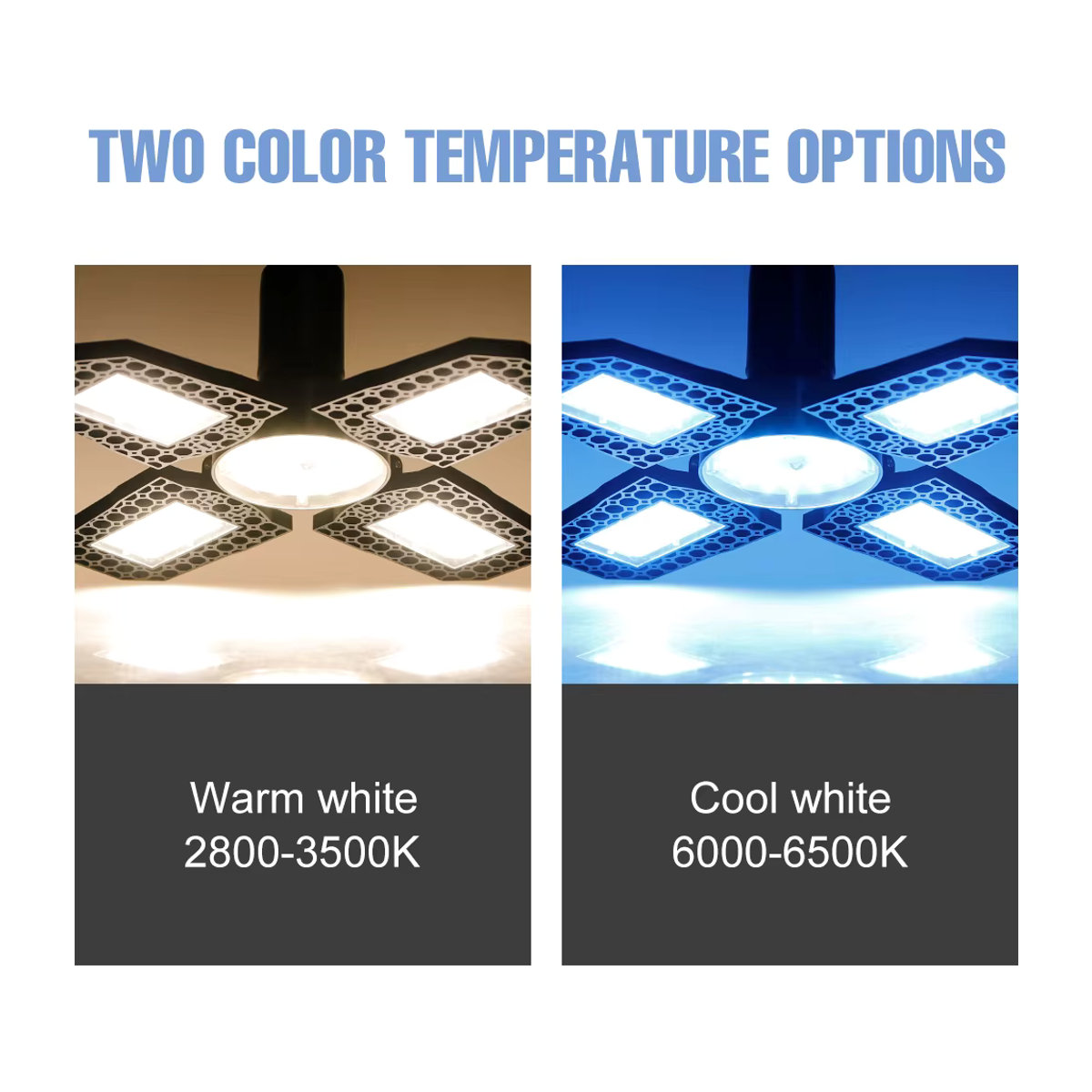CanLing 200 W LED-Birne E27/E26 verformbare Garagenleuchte für Garage, Lager und Werkstatt - Bild 4
