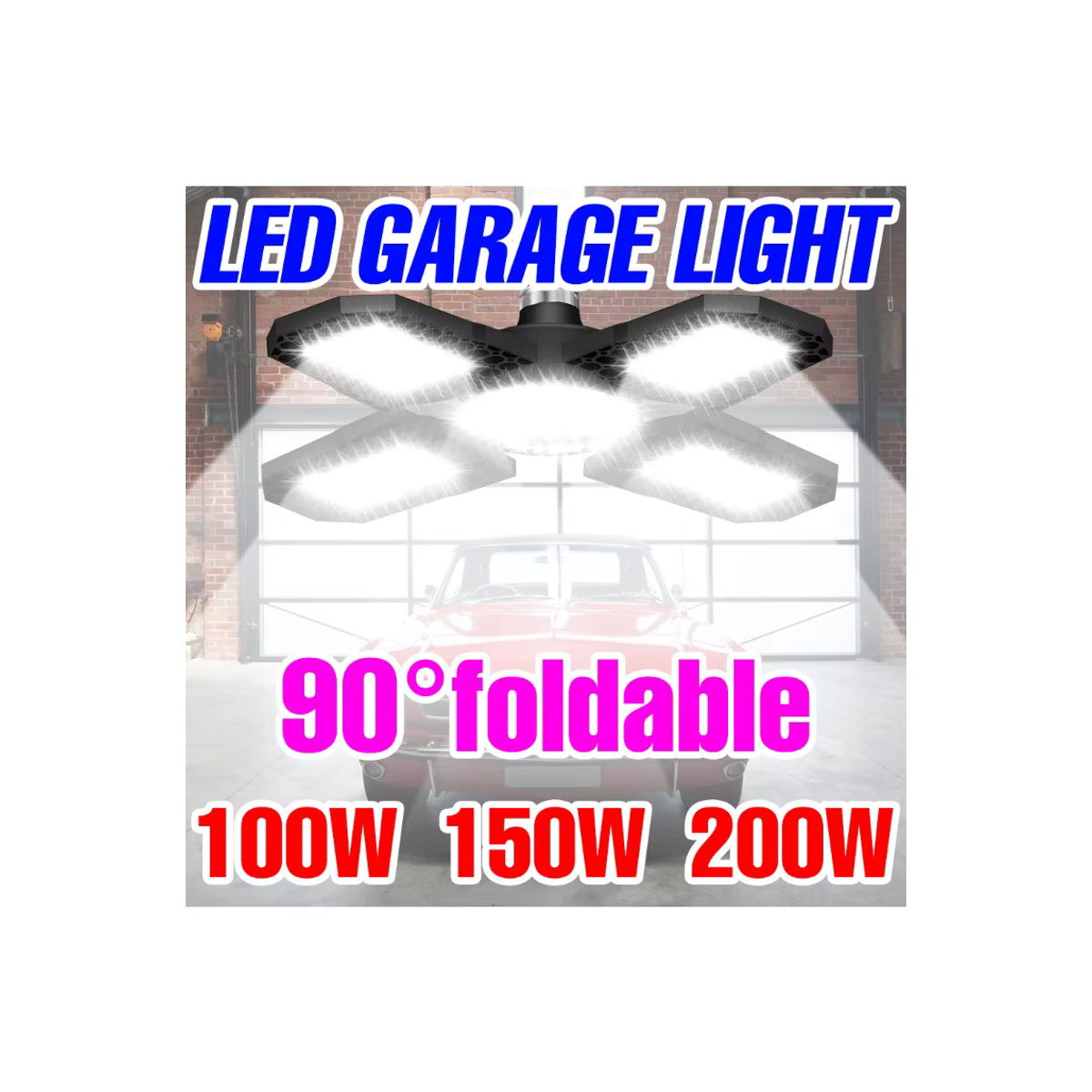 CanLing 200 W LED-Birne E27/E26 verformbare Garagenleuchte für Garage, Lager und Werkstatt - Bild 5