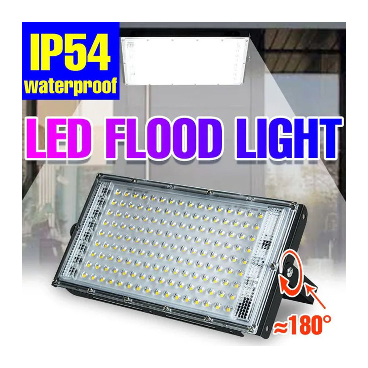 CanLing 200W LED Außenstrahler IP65 Wasserdicht Schwarz - Bild 1