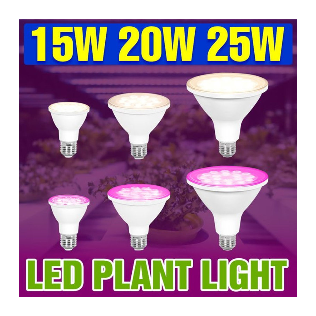 CanLing 25W LED Pflanzenlampe E27 Vollspektrum Anbauleuchte für Indoor Pflanzenwachstum - Bild 1