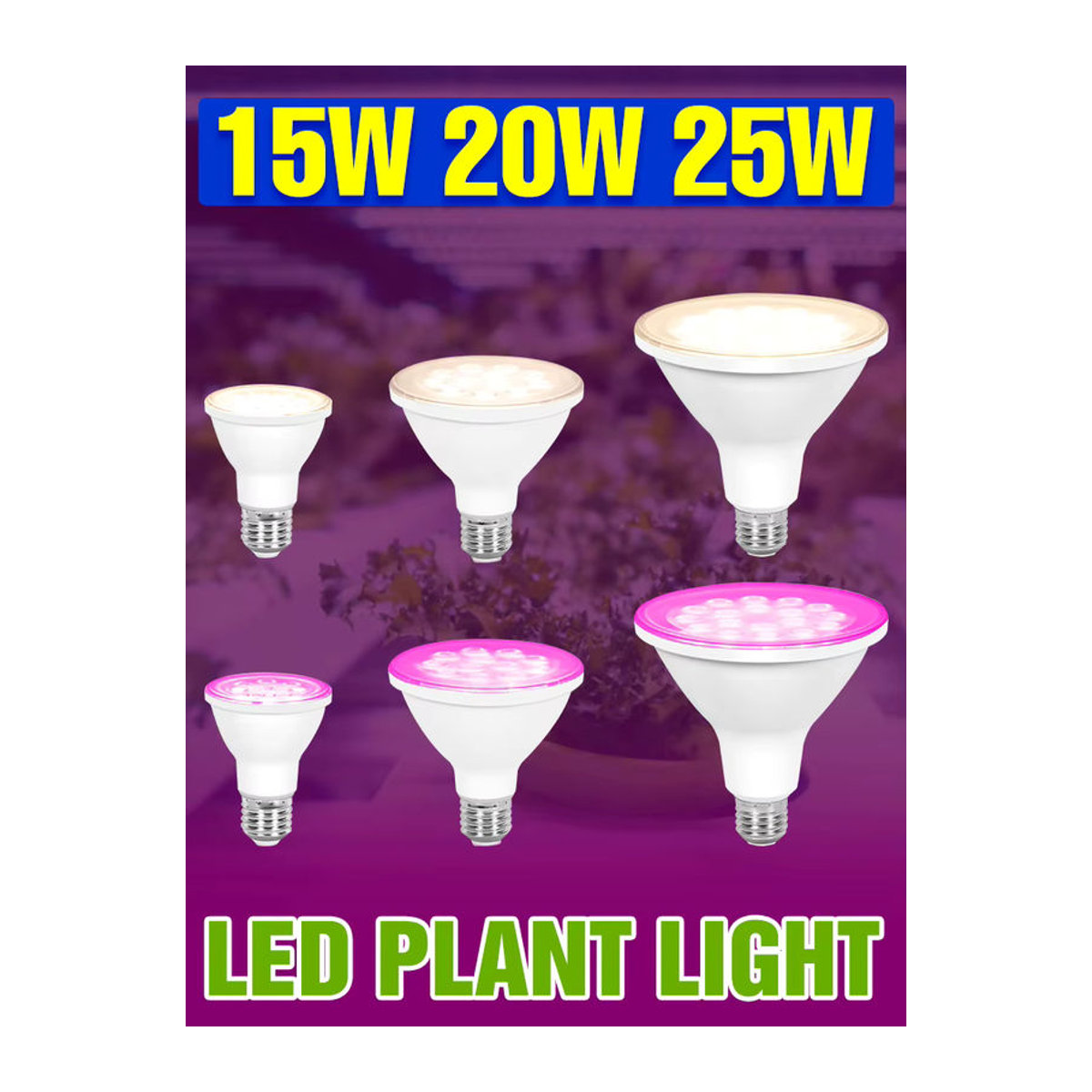 CanLing 25W LED Pflanzenlampe E27 Vollspektrum Anbauleuchte für Indoor Pflanzenwachstum - Bild 4