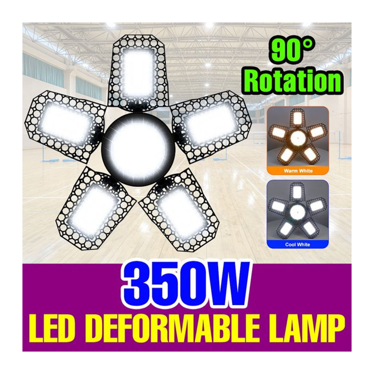 CanLing LED-Birne E27 verformbare Garagenleuchte 350W Industrial Strahler für Workshop und Parkplatz - Bild 1
