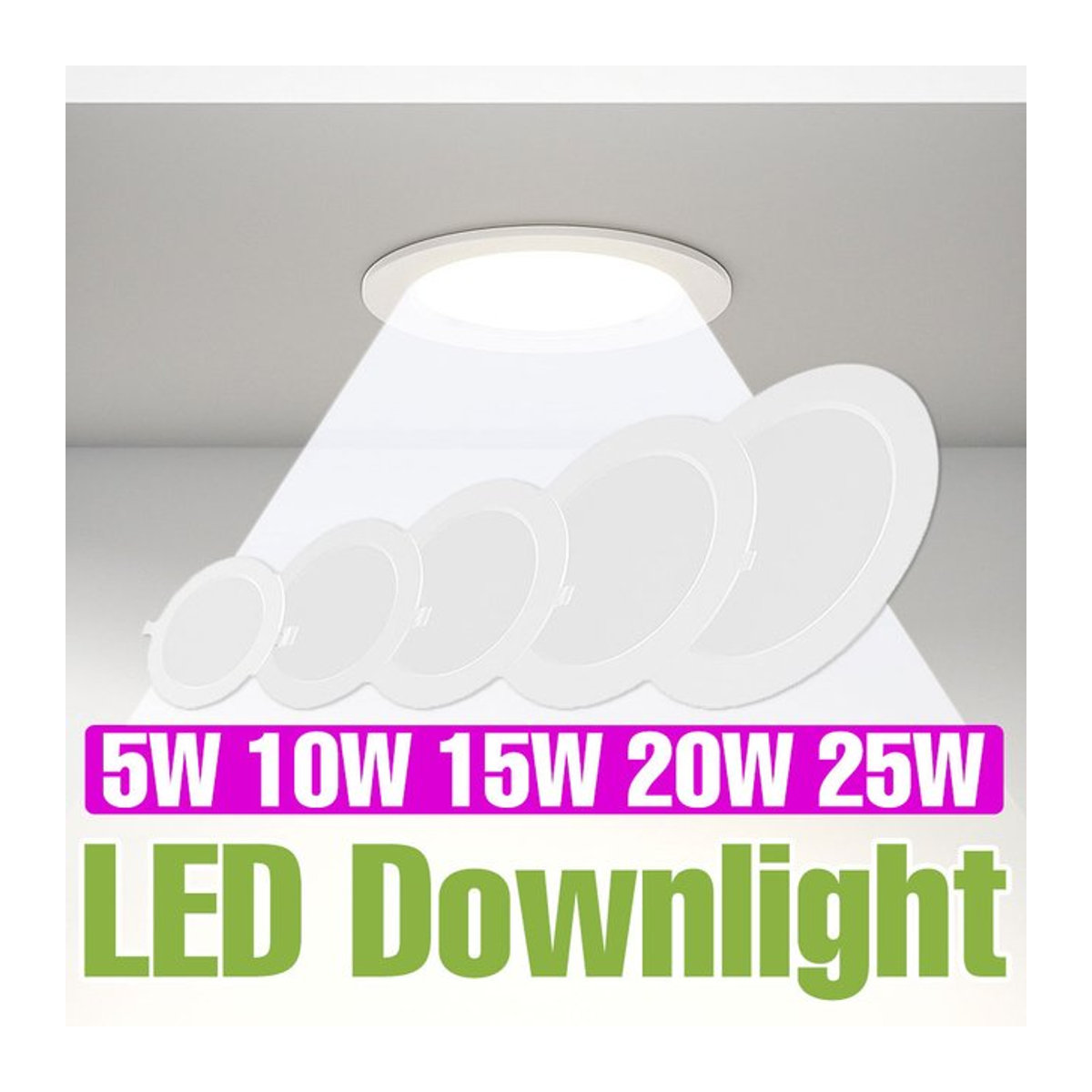 CanLing LED Einbaustrahler 25W Runde Deckeneinbauleuchte aus Aluminium in Weiß für Küche und Wohnräume - Bild 1