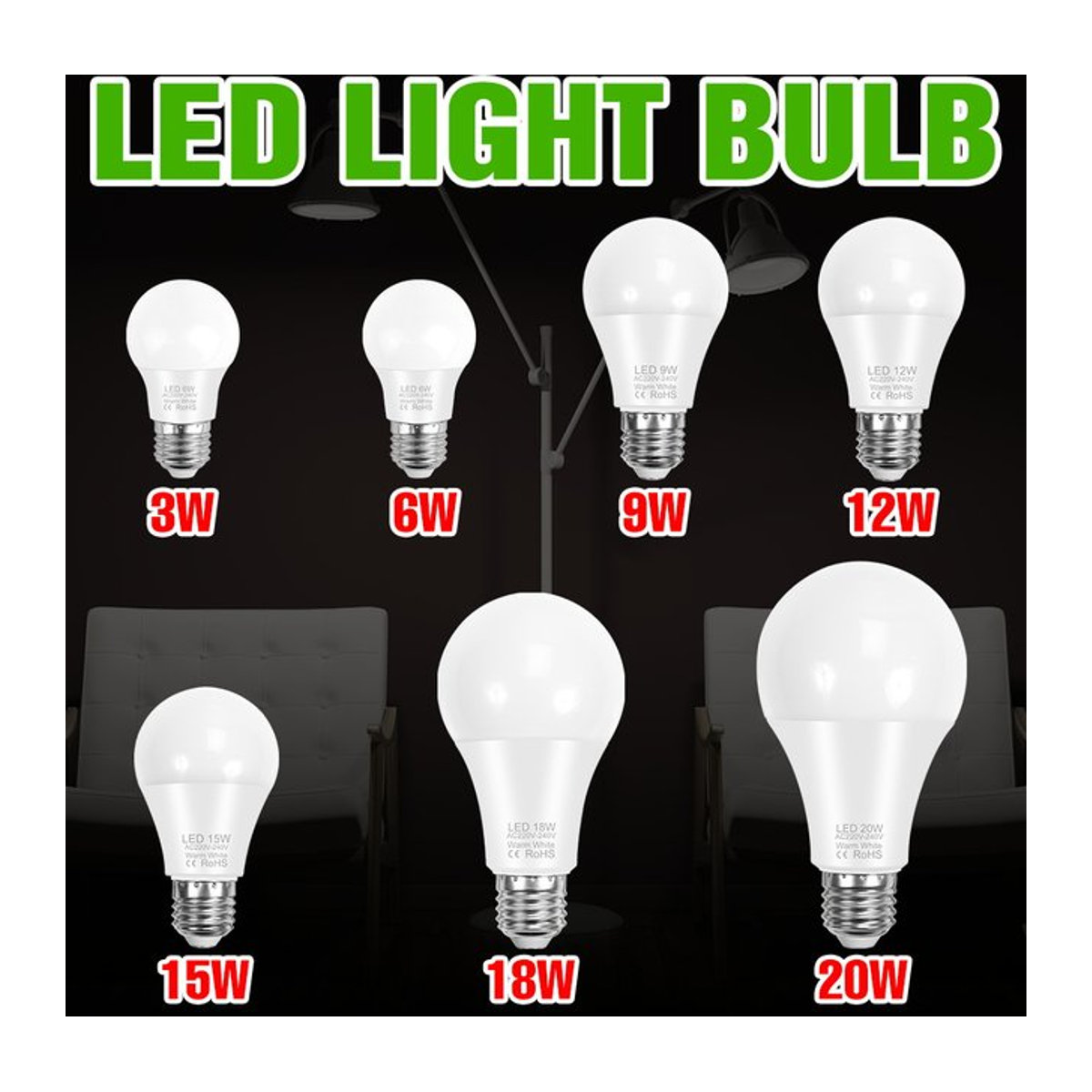 CanLing LED-Leuchtmittel E27 oder E14 mit 20W für Deckenlampen und Kronleuchter in Warmweiß oder Kaltweiß - Bild 1
