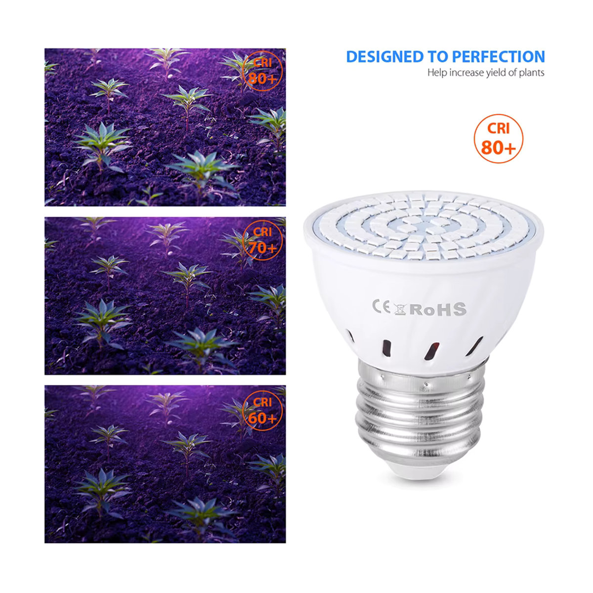 CanLing LED Pflanzenlampe 9W für E27 E14 GU10 MR16 Anbauleuchtung für Blumen und Gemüse - Bild 5