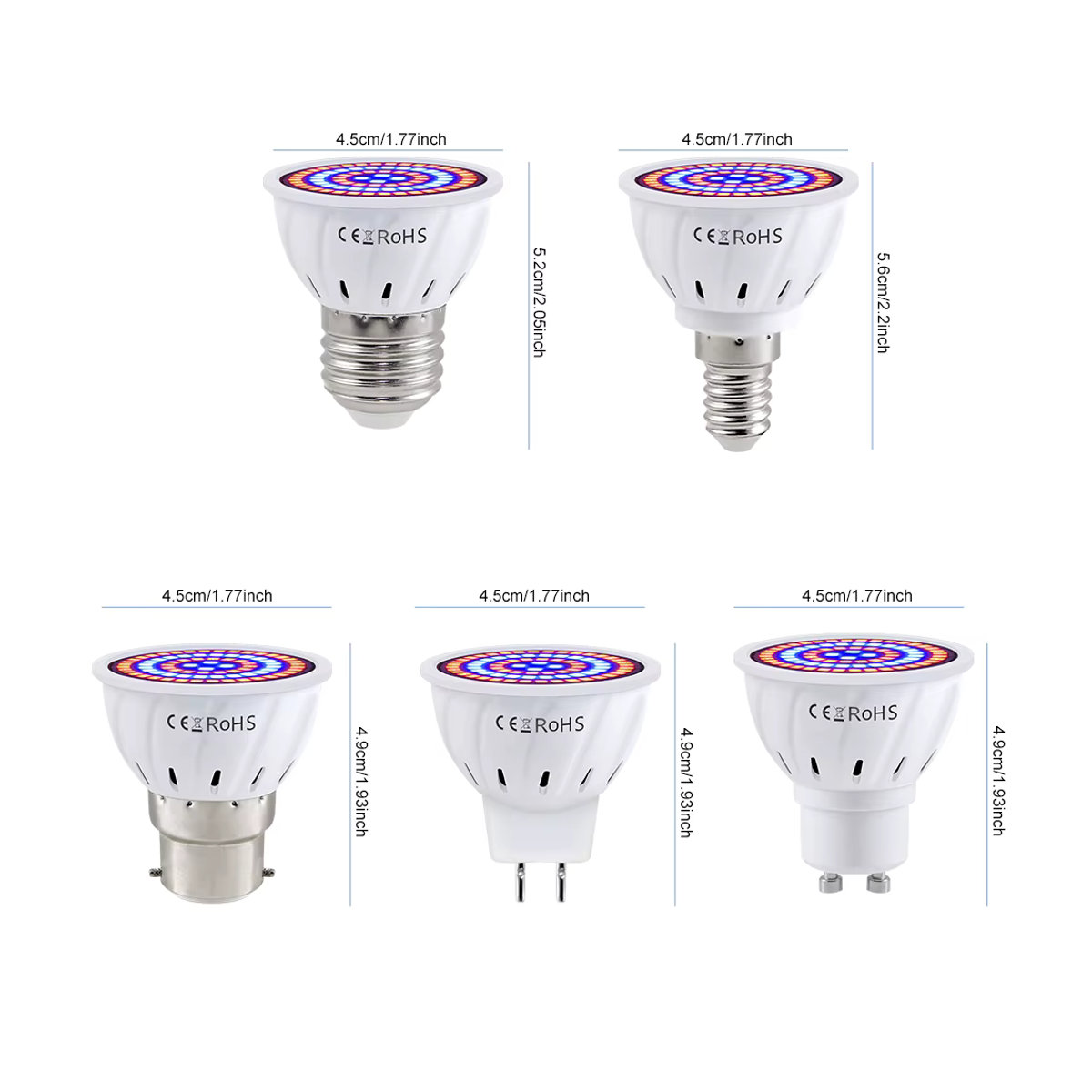 CanLing LED Pflanzenlampe 9W für E27 E14 GU10 MR16 Anbauleuchtung für Blumen und Gemüse - Bild 6