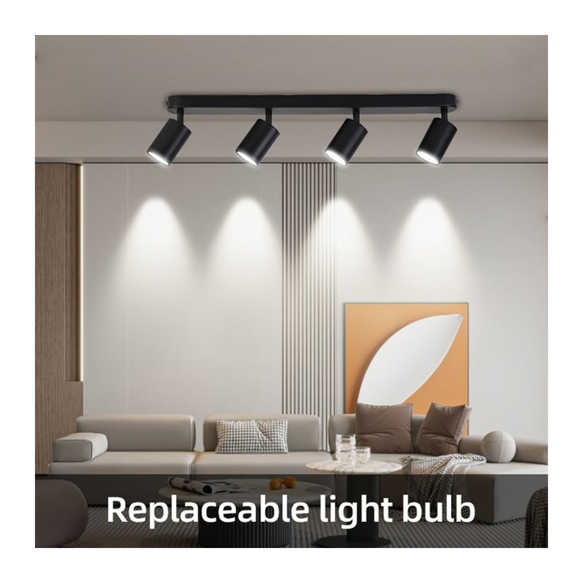 CANMEIJIA LED Deckenleuchte GU10 Strahler aus Aluminium in Schwarz, verstellbare Pendelleuchte für modernes Design in Wohnräumen oder Geschäften, Kaltweiß - Bild 1